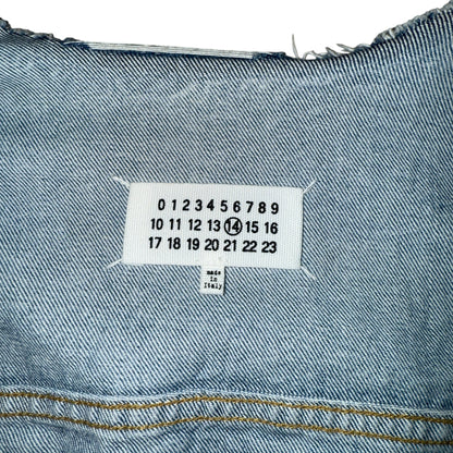 [Maison Margiela] Maison Margiela White Denim Jacket, No Collar, Size 48 (Equivalent to M)