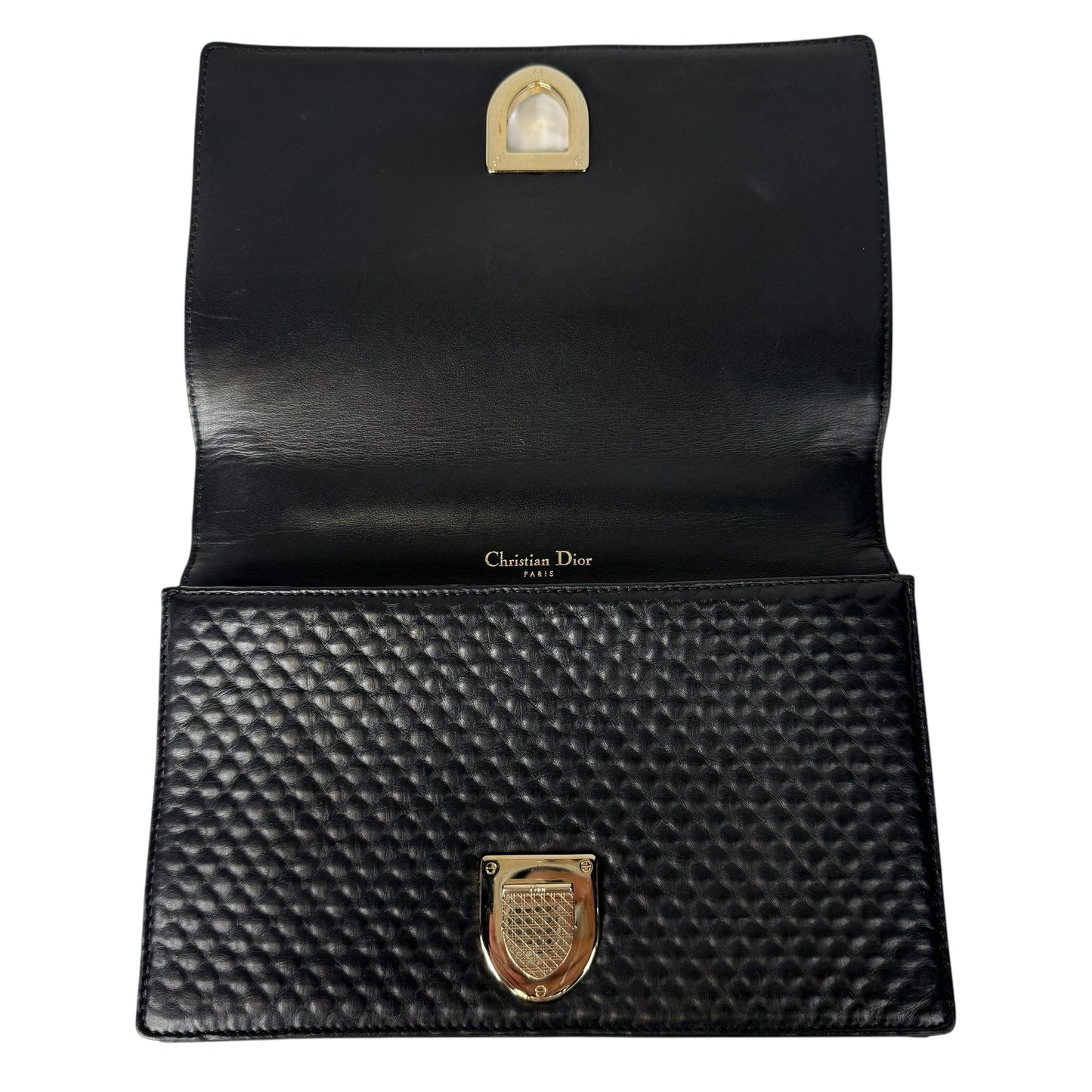 Christian Dior Diorama Leather Chain Shoulder Bag in Black