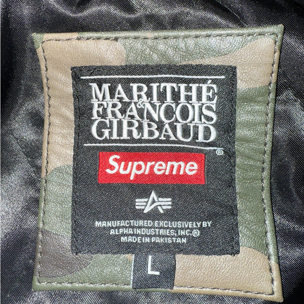 [SUPREME × MARITHE + FRANCOIS GIRBAUD] Supreme Hooded Leather Flight Bomber Jacket "Camo"