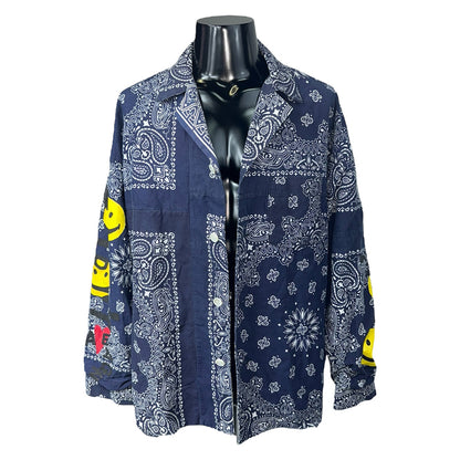 【READYMADE】 レディーメイド BANDANA SLEEPING SHIRT NAVY 1