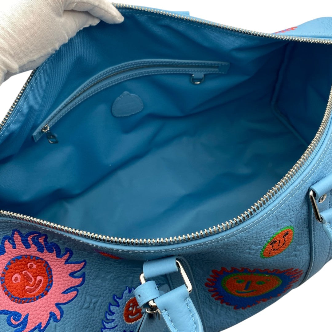 【LOUIS VUITTON】ルイヴィトン  草間彌生 / キーポル・バンドリエール 50 / トリヨン・モノグラム レザー/ FACES / ブルー / M21713 / 新品未使用