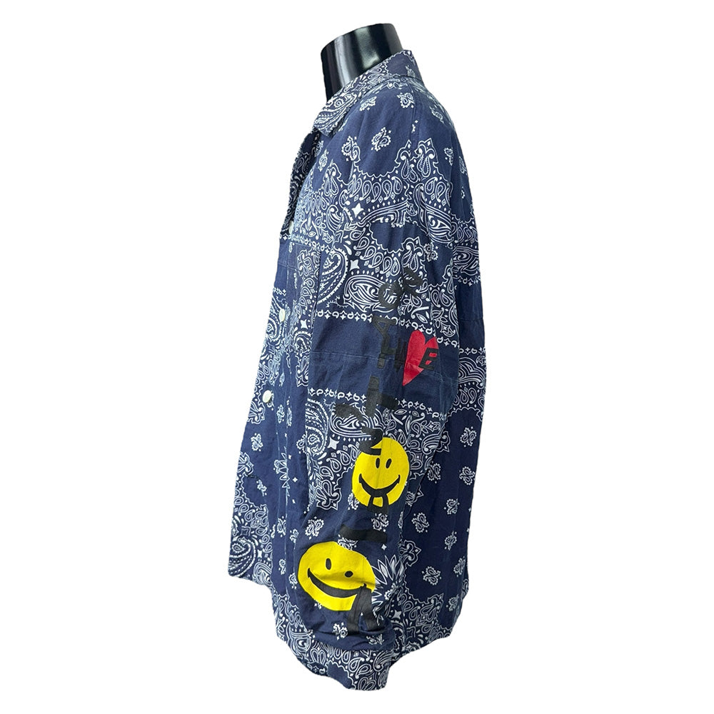 【READYMADE】 レディーメイド BANDANA SLEEPING SHIRT NAVY 1