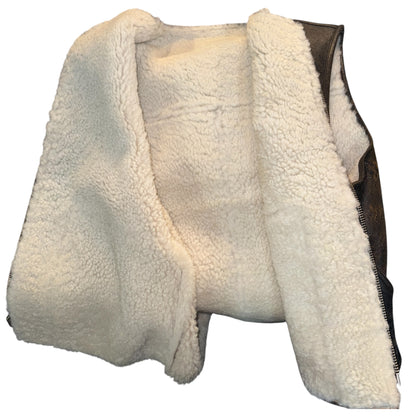 [STUSSY] Stussy Mouton Reversible Leather Vest, Size M