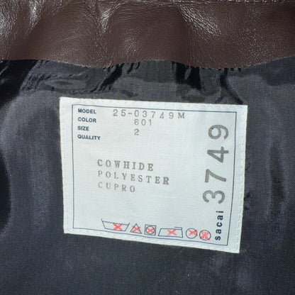 [sacai] Sacai Leather Jacket, Brown, Size 2