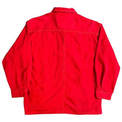BRONZE AGE Coverall Red 90's USA Made Denim Jacket Size M