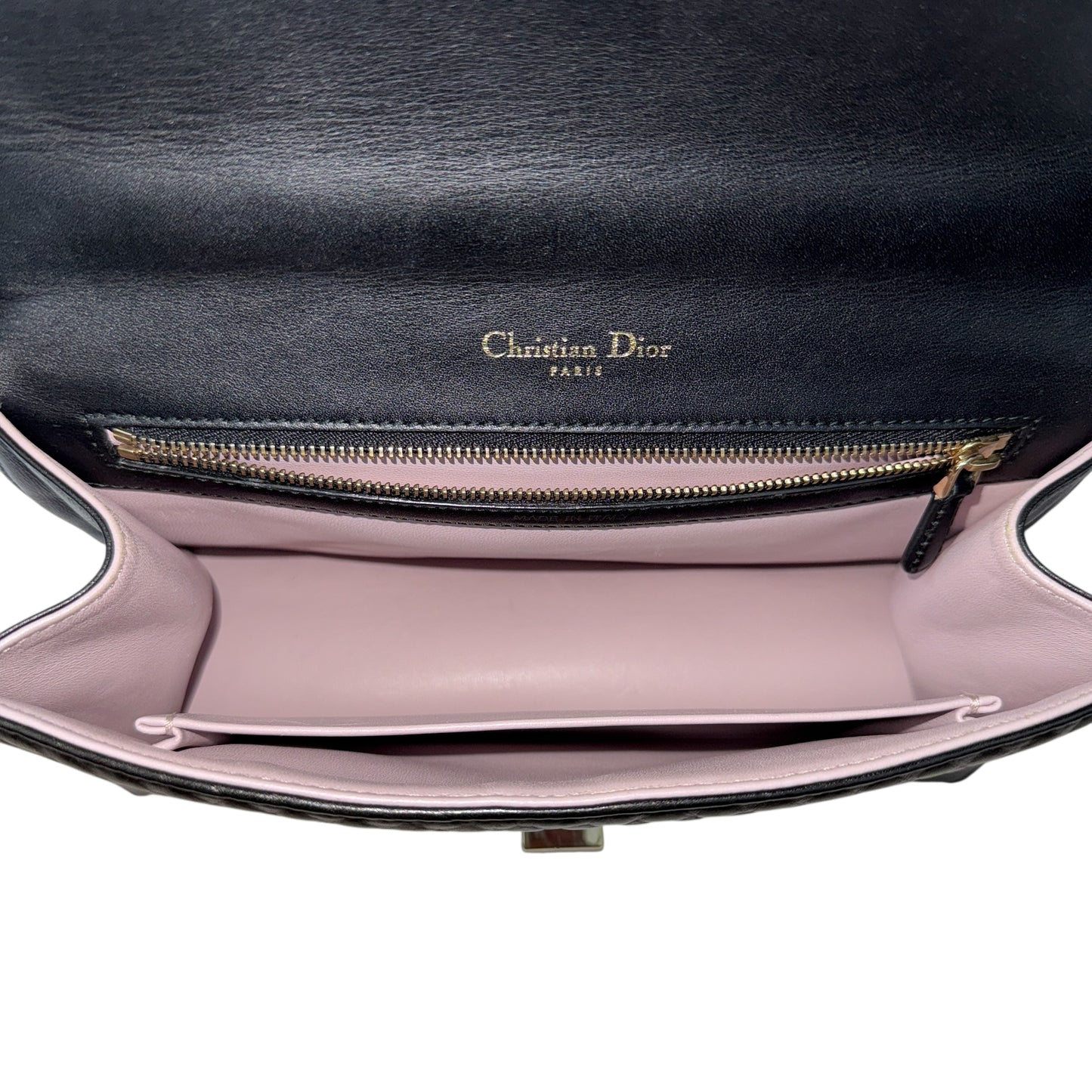 Christian Dior Diorama Leather Chain Shoulder Bag in Black