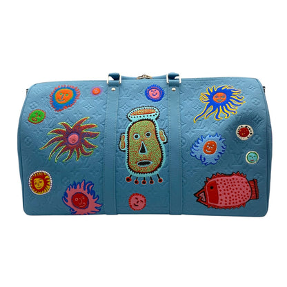 【LOUIS VUITTON】ルイヴィトン  草間彌生 / キーポル・バンドリエール 50 / トリヨン・モノグラム レザー/ FACES / ブルー / M21713 / 新品未使用
