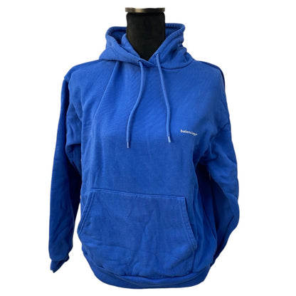 BALENCIAGA Logo Hoodie/Blue/Women's/S