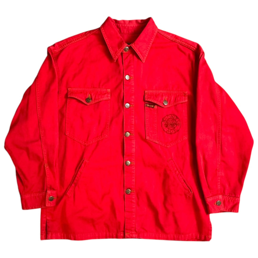 BRONZE AGE Coverall Red 90's USA Made Denim Jacket Size M