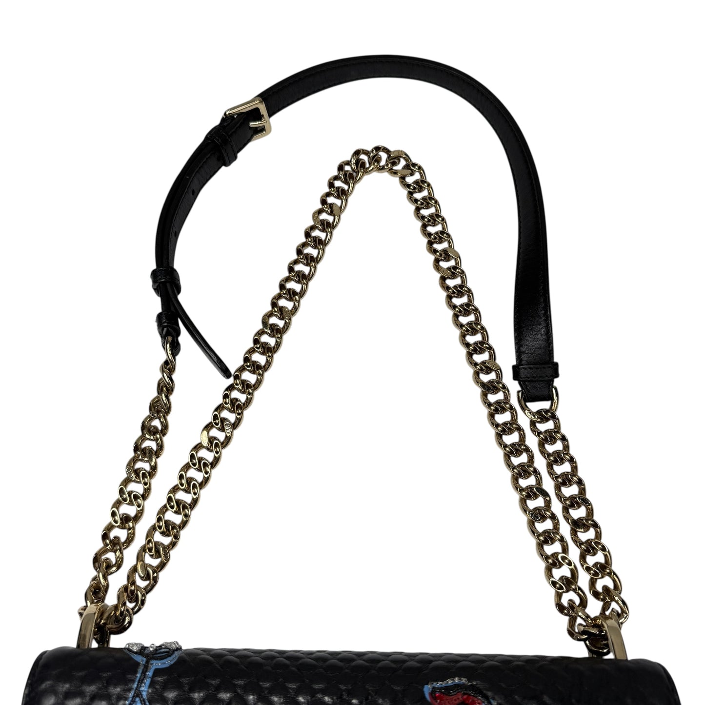 Christian Dior Diorama Leather Chain Shoulder Bag in Black