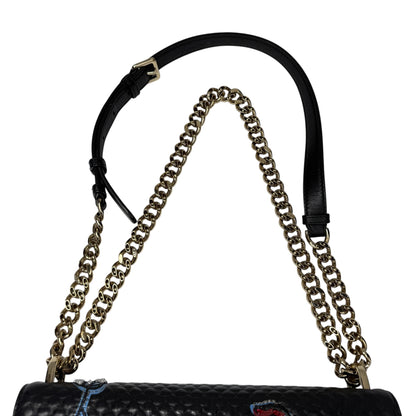 Christian Dior Diorama Leather Chain Shoulder Bag in Black