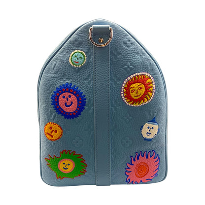 【LOUIS VUITTON】ルイヴィトン  草間彌生 / キーポル・バンドリエール 50 / トリヨン・モノグラム レザー/ FACES / ブルー / M21713 / 新品未使用