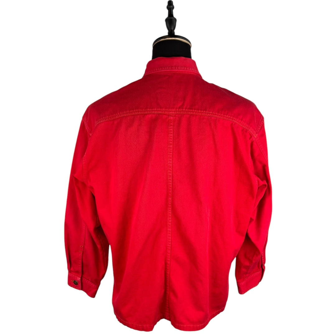 BRONZE AGE Coverall Red 90's USA Made Denim Jacket Size M