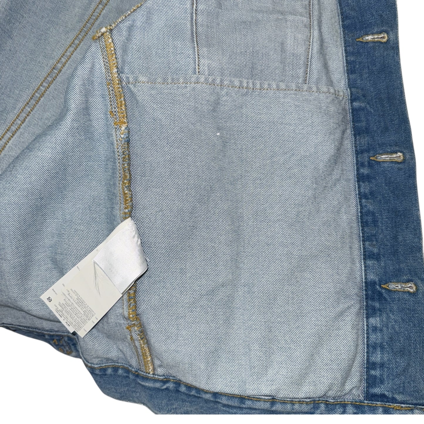 [Maison Margiela] Maison Margiela White Denim Jacket, No Collar, Size 48 (Equivalent to M)