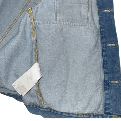 [Maison Margiela] Maison Margiela White Denim Jacket, No Collar, Size 48 (Equivalent to M)