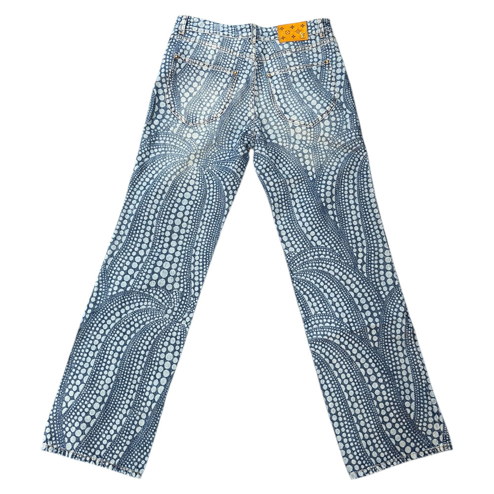 [LOUIS VUITTON] Louis Vuitton Yayoi Kusama All-Over Pumpkin Denim Pants RM232H YN3 HOD30W Size 32