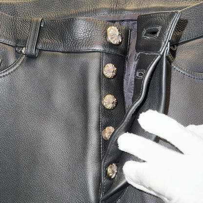 [CHROME HEARTS] Chrome Hearts Black Leather Pants