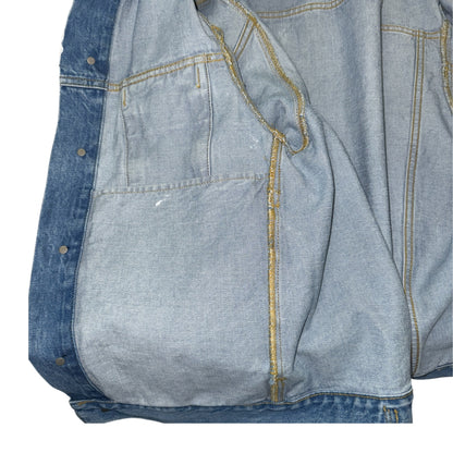 [Maison Margiela] Maison Margiela White Denim Jacket, No Collar, Size 48 (Equivalent to M)