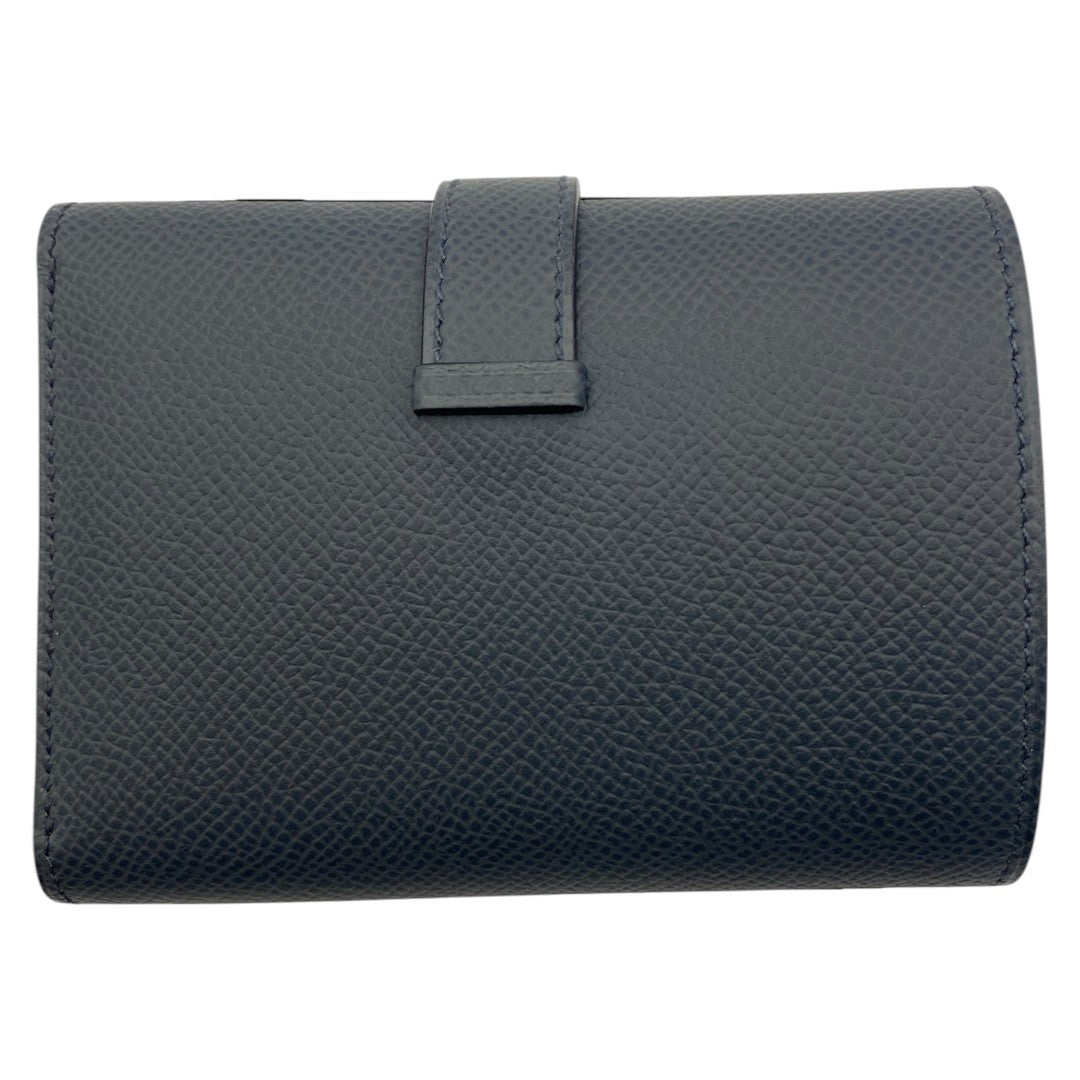 【HERMES】エルメス  三つ折り財布 ベアン コンビネ ブラック/ブルーニュイ/ゴールド金具 エプソン  HERMES 財布 黒