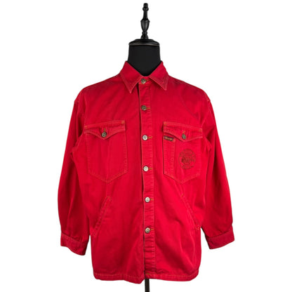 BRONZE AGE Coverall Red 90's USA Made Denim Jacket Size M
