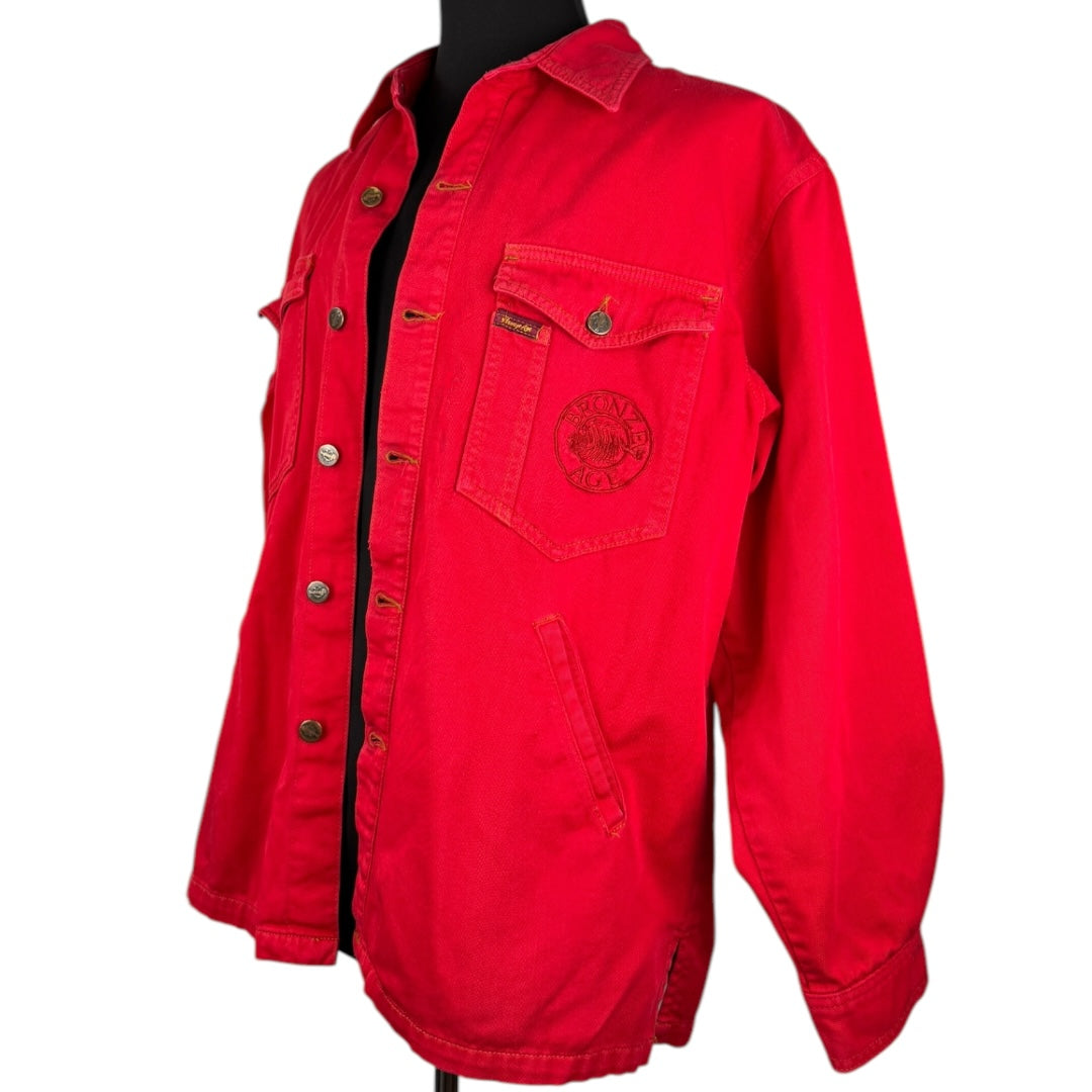 BRONZE AGE Coverall Red 90's USA Made Denim Jacket Size M