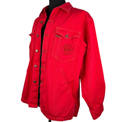 BRONZE AGE Coverall Red 90's USA Made Denim Jacket Size M