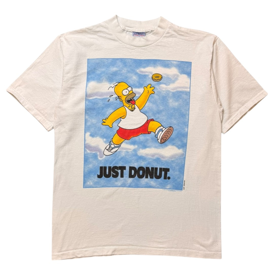 【THE SIMPSONS】ザシンプソンズ "JUST DONUT." 90's vintage NIKE パロディ Tシャツ  USA製 ホーマーシンプソンズ L