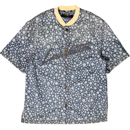 【LOUIS VUITTON】ルイヴィトン 草間彌生 インフィニティドット デニムシャツ Yayoi Kusama Infinity Dots  インディゴブルー コットン 正規品