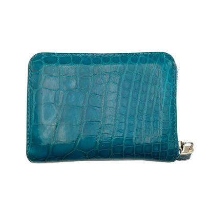 [LOUIS VUITTON] Louis Vuitton Exotic Leather Zippy Coin Purse in Alligator/Crocodile (Green x Silver)
