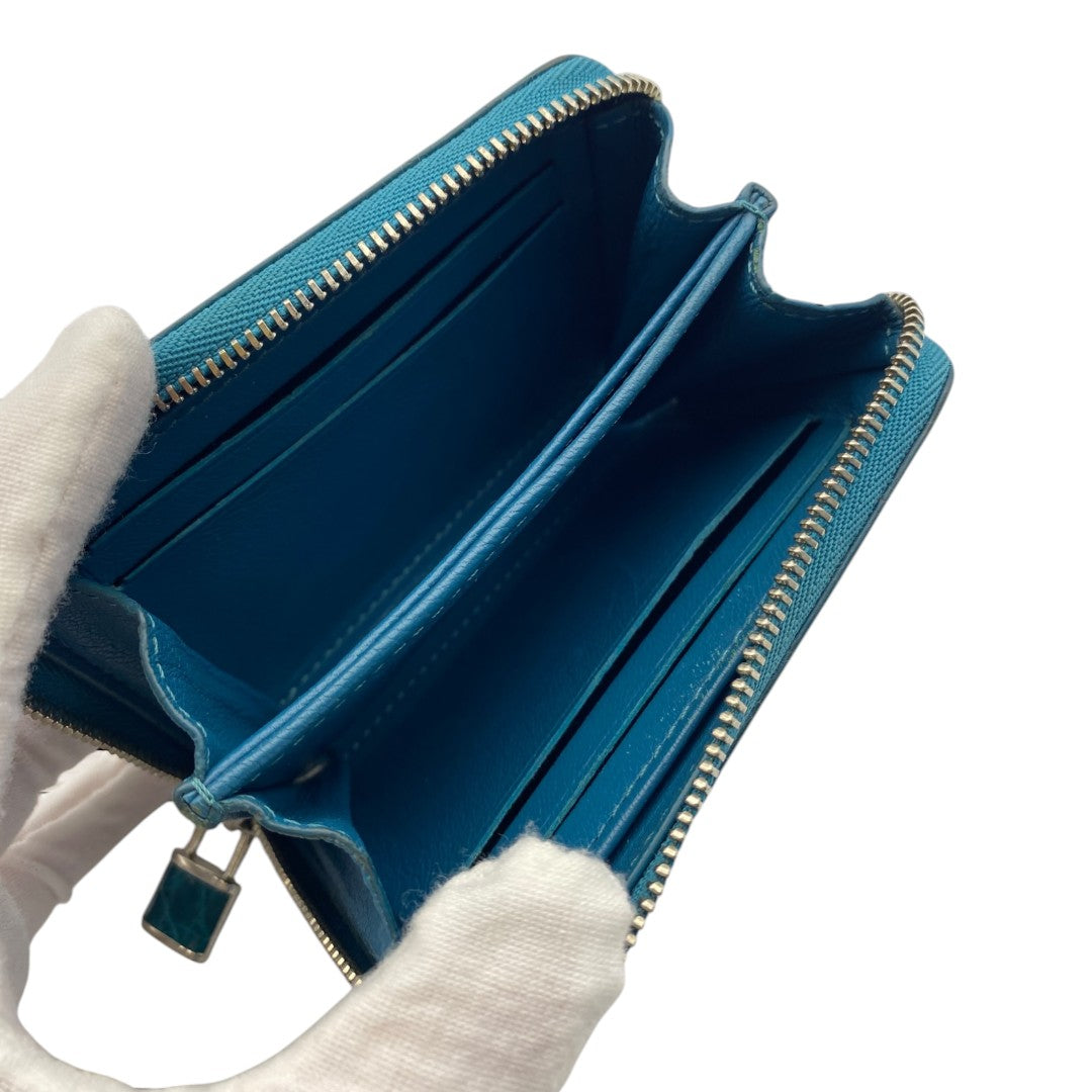 [LOUIS VUITTON] Louis Vuitton Exotic Leather Zippy Coin Purse in Alligator/Crocodile (Green x Silver)