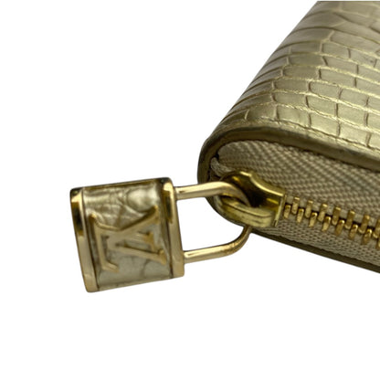 [LOUIS VUITTON] Louis Vuitton Exotic Leather Zippy Coin Purse in Alligator/Crocodile (Gold)