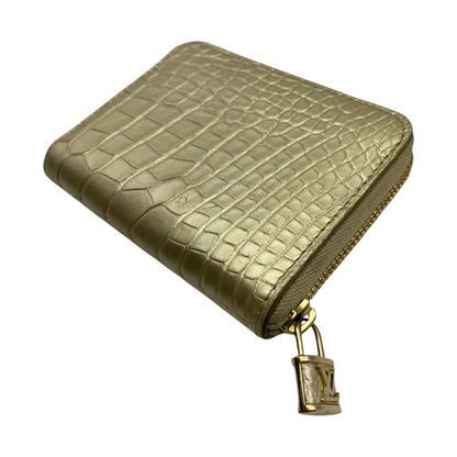 [LOUIS VUITTON] Louis Vuitton Exotic Leather Zippy Coin Purse in Alligator/Crocodile (Gold)