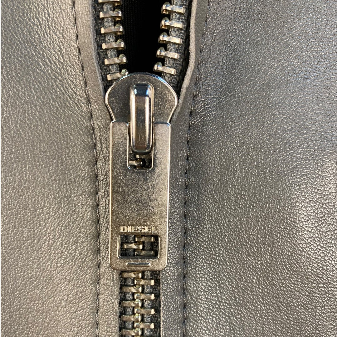 [DIESEL] Gray leather jacket