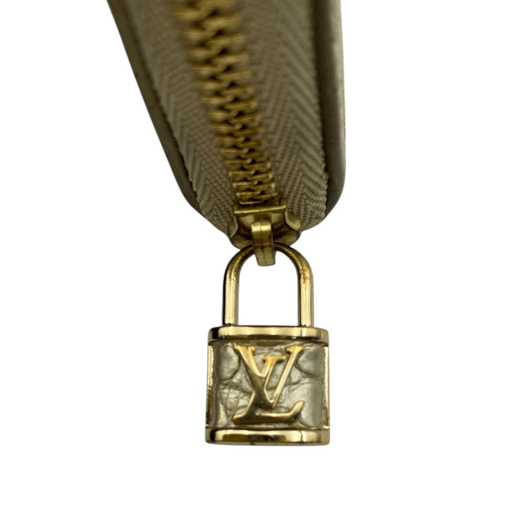 [LOUIS VUITTON] Louis Vuitton Exotic Leather Zippy Coin Purse in Alligator/Crocodile (Gold)