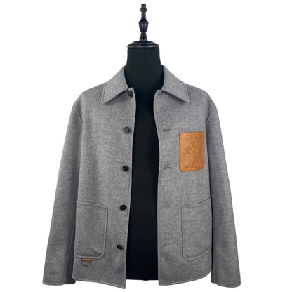 LOEWE Workwear Wool and Cashmere Jacket, Gray, Size 48