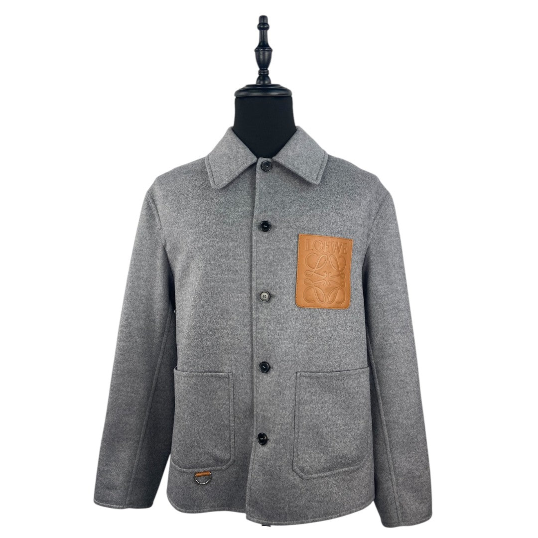 LOEWE Workwear Wool and Cashmere Jacket, Gray, Size 48