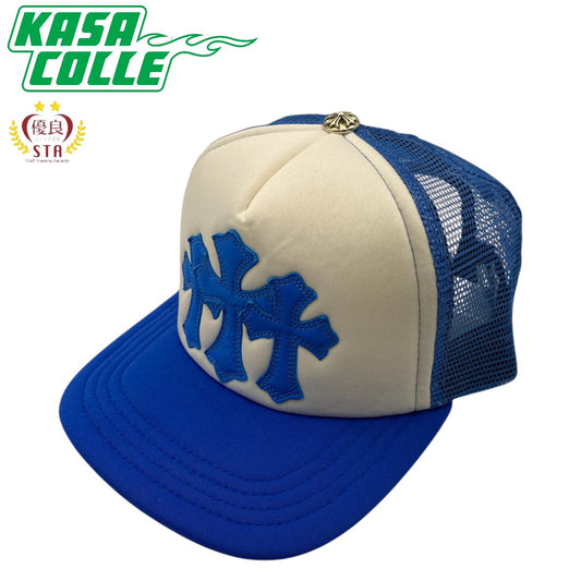 [CHROME HEARTS] Chrome Hearts Trucker Cap/Trucker Cap 3 Cemetery Leather Patch Mesh Cap Men's
