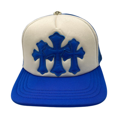 [CHROME HEARTS] Chrome Hearts Trucker Cap/Trucker Cap 3 Cemetery Leather Patch Mesh Cap Men's