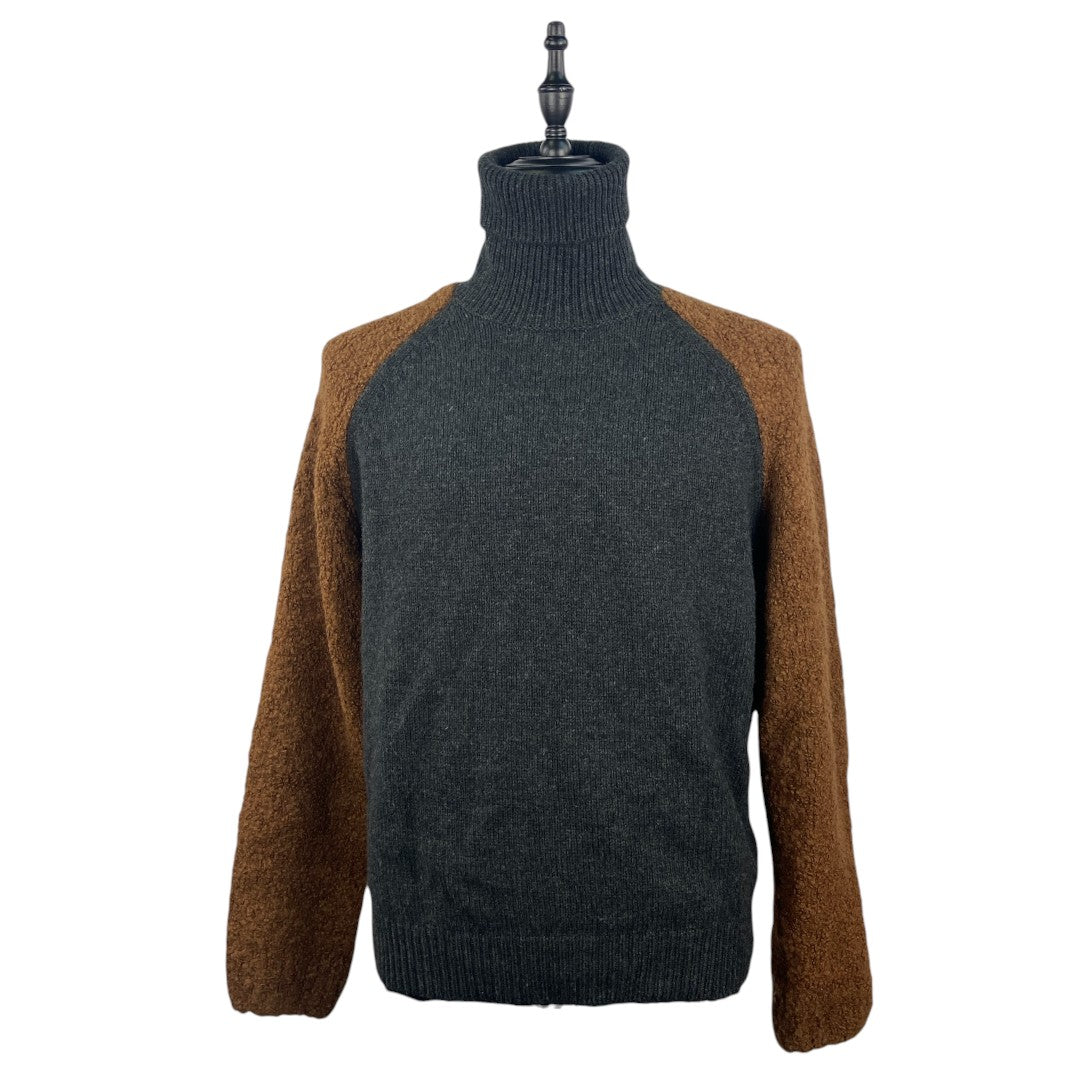 [HERMES] Hermes Two-Tone Turtleneck Sweater / Flannel x Cashmere / EU-L / Made in Italy
