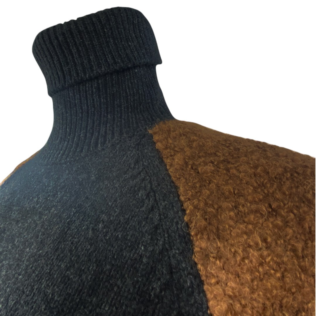 [HERMES] Hermes Two-Tone Turtleneck Sweater / Flannel x Cashmere / EU-L / Made in Italy