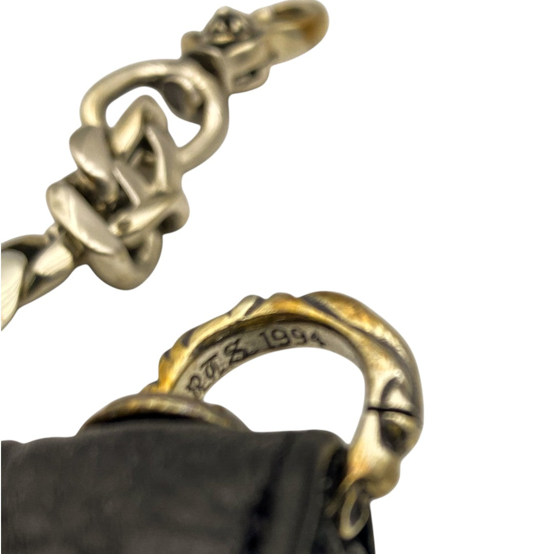 [CHROME HEARTS] Chrome Hearts TV MAN Crosspatch Wallet/Classic Chain/Black Leather/Brand New/Hard to Find