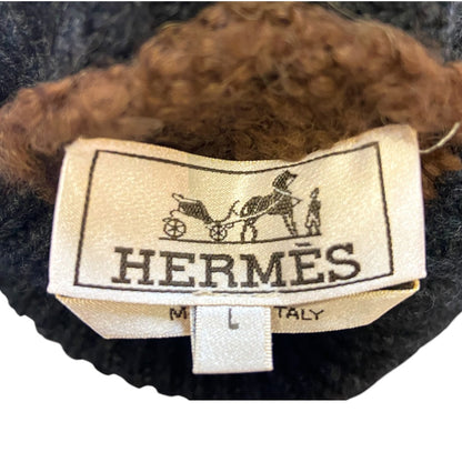 [HERMES] Hermes Two-Tone Turtleneck Sweater / Flannel x Cashmere / EU-L / Made in Italy