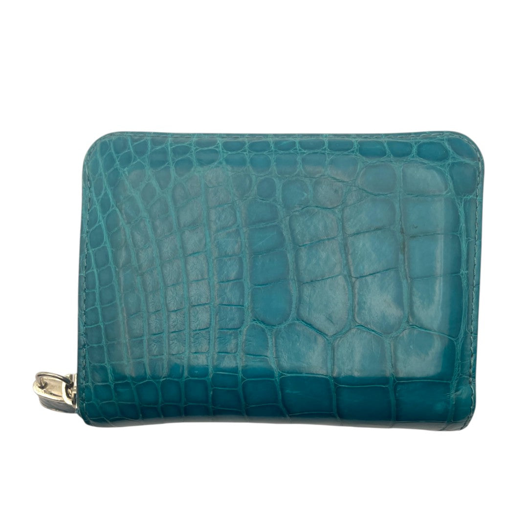 [LOUIS VUITTON] Louis Vuitton Exotic Leather Zippy Coin Purse in Alligator/Crocodile (Green x Silver)