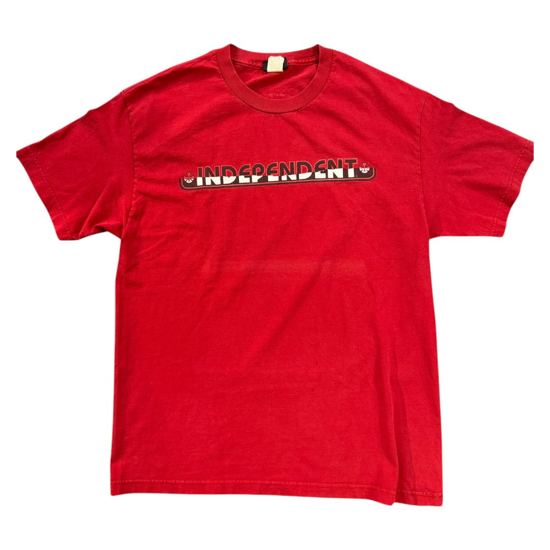 [INDEPENDENT] Independent Logo Print T-Shirt, Red, 90's, NHS Tag, Size L