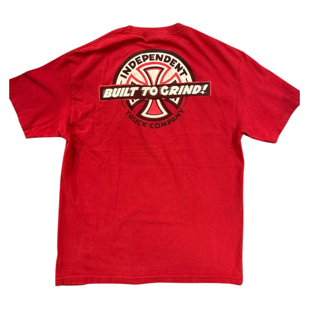 [INDEPENDENT] Independent Logo Print T-Shirt, Red, 90's, NHS Tag, Size L