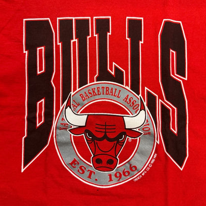 【NBA CHICAGO BULLS】シカゴブルズ 90's Vintage チームロゴTシャツ USA製 TRENCHタグ ◇希少◇ L