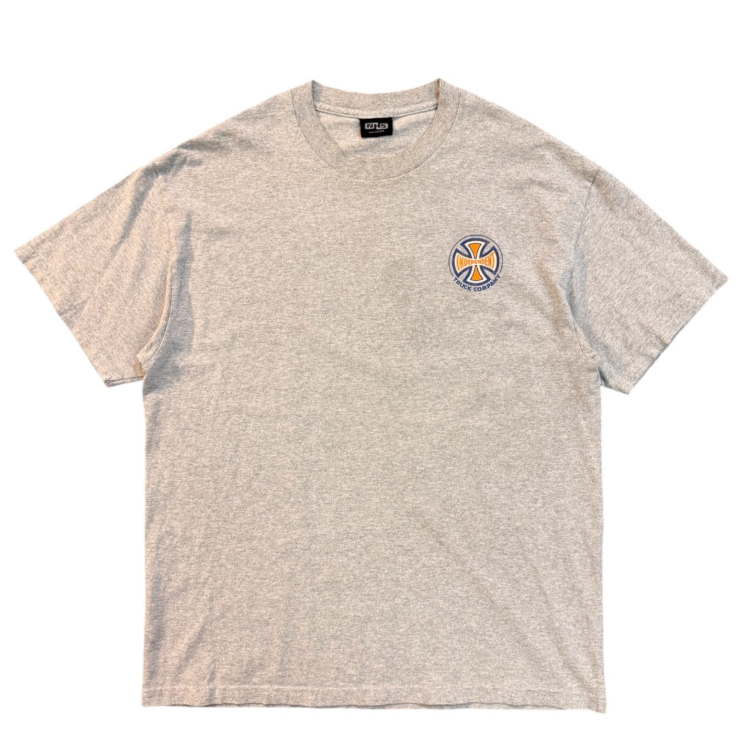 【INDEPENDENT】インディペンデント ロゴプリントTシャツ（グレー）/90s/NHSタグ L相当