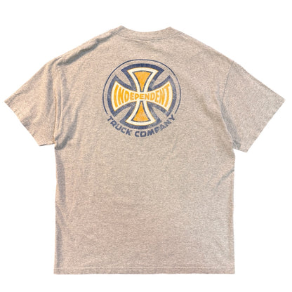 【INDEPENDENT】インディペンデント ロゴプリントTシャツ（グレー）/90s/NHSタグ L相当