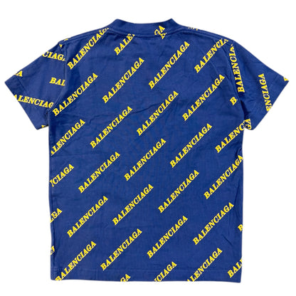 BALENCIAGA 612964 TIV64 All-Over Logo T-Shirt, Size XS