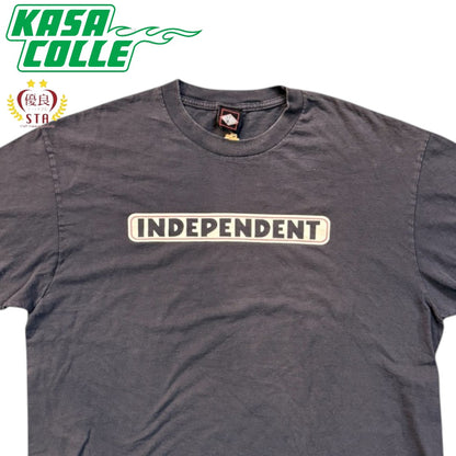 [INDEPENDENT] Independent Logo Print T-Shirt, Navy, 90's, Size XL